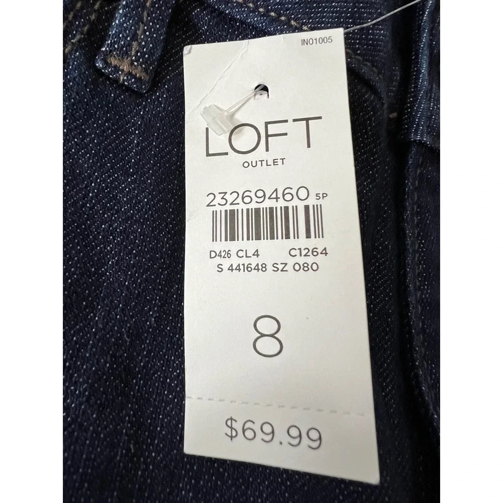 Loft Outlet Jeans Womens 8 Curvy Skinny Dark Indigo Blue Denim NWT